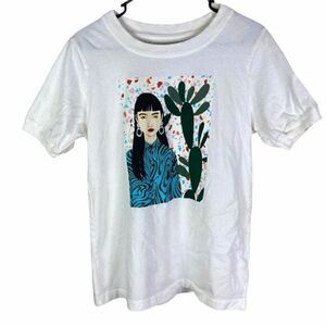 Bijou Karman Short Sleeve T‎ Shirt Mens Artist Artsy 100% Cotton White Small